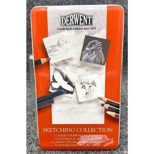 Derwent Sketching Collection 12 Mixed Drawing Materials Pencil Charcoal Set Tin